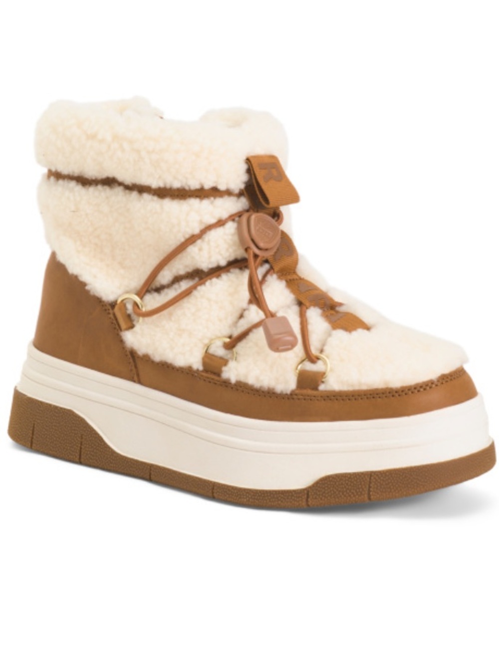 PAJAR Shearling And Leather Waterproof Insulated Platform Boots